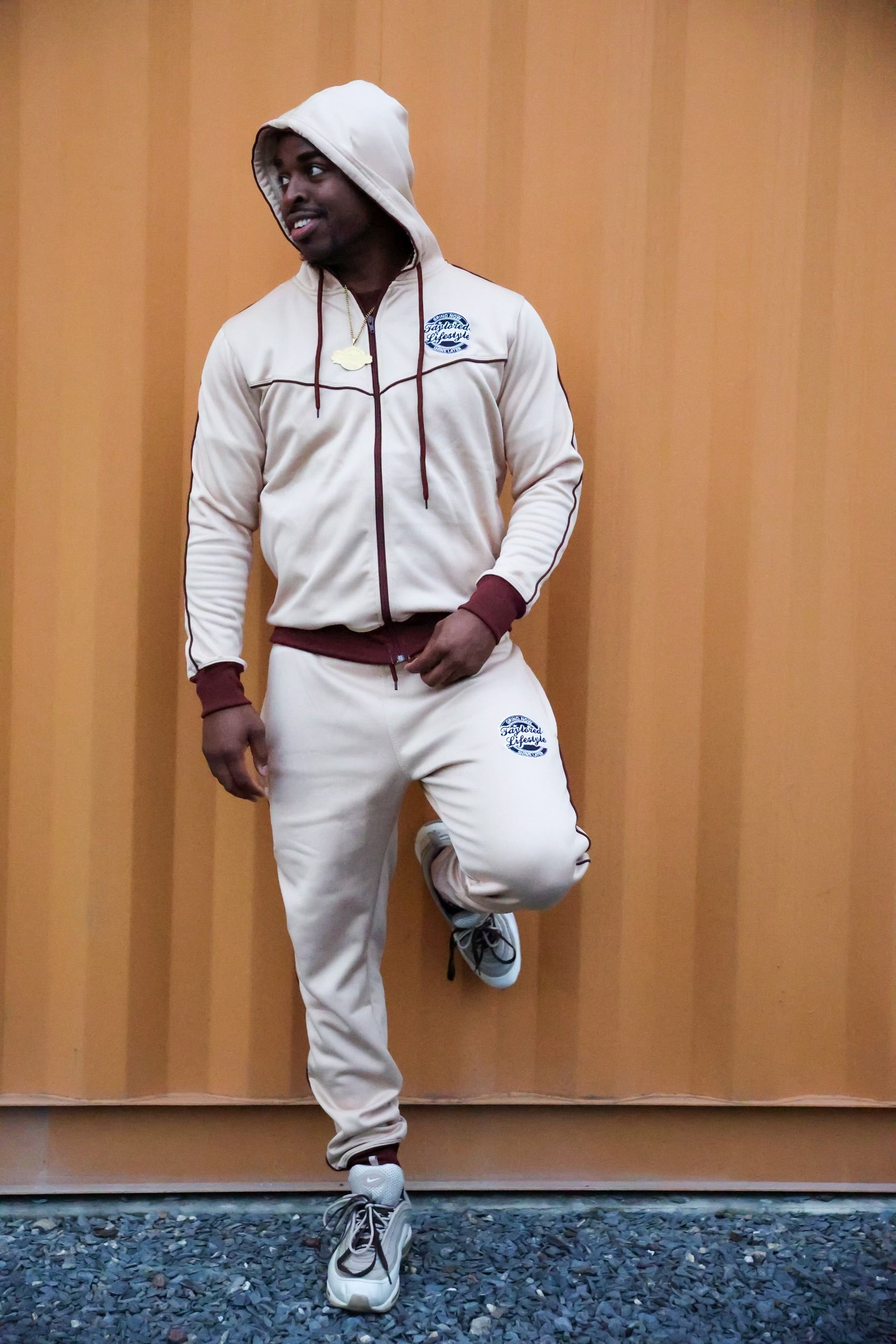 Taylored Lifestyle Cream and Chocolate Sweatsuit