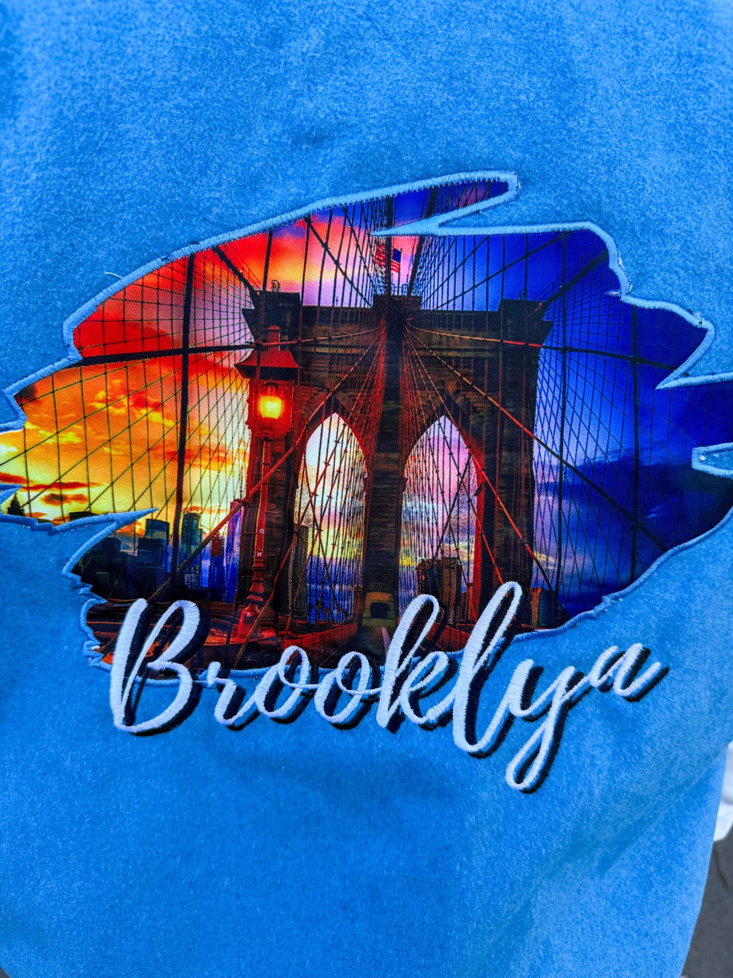 Big Brooklyn Carolina Blue Black and White Varsity Jacket (PRE ORDER)