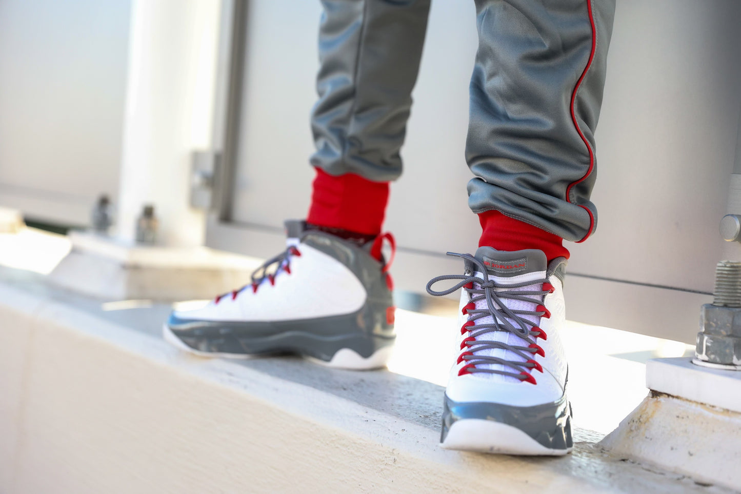 Taylored Gray and Red Sweatsuit