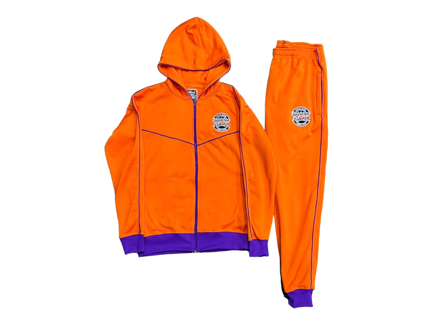 Taylored Orange and Purple Unisex Sweatsuit