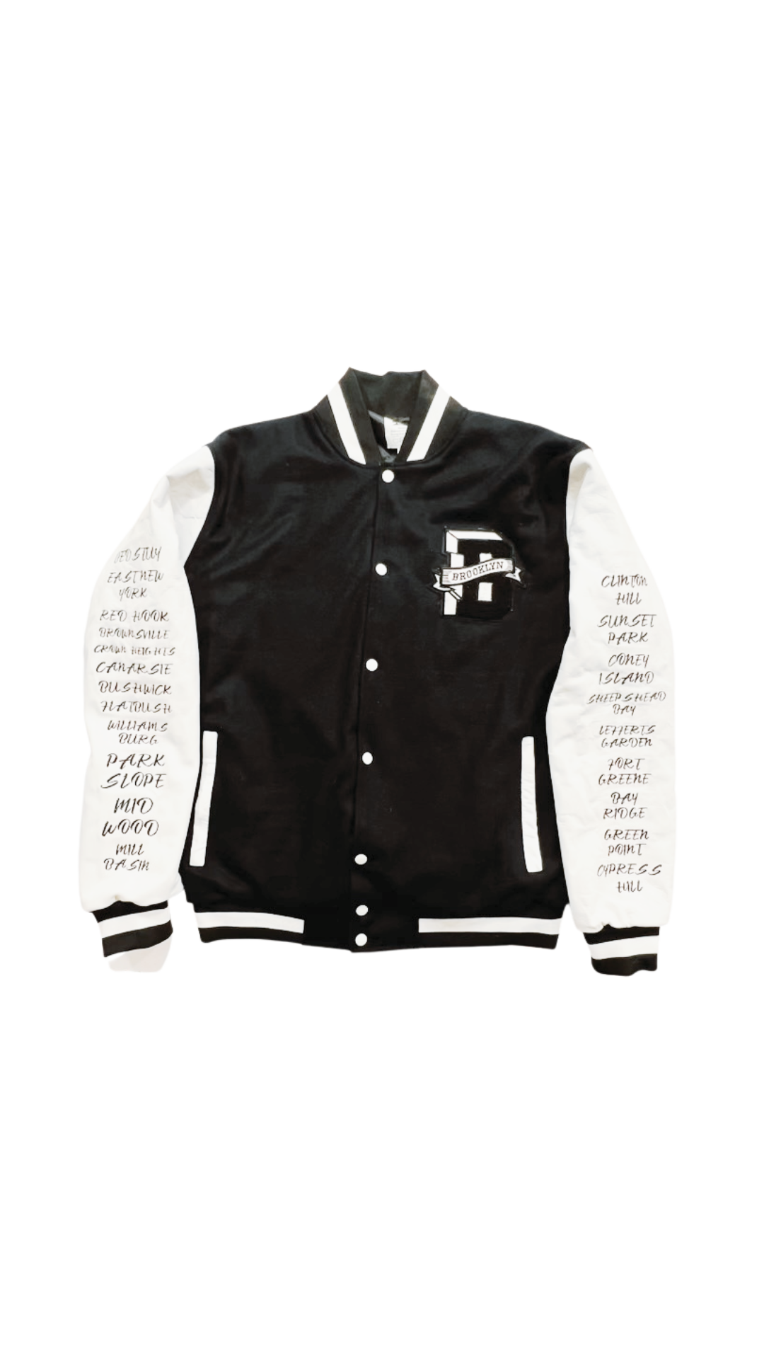 Big Brooklyn Black and White Varsity Jacket (PRE ORDER)