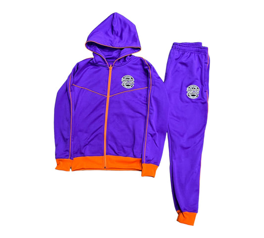 Taylored Purple and Orange Unisex Sweatsuit