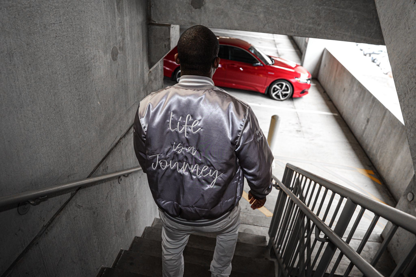 Life Is A Journey Satin Unisex Jacket (PRE ORDER)